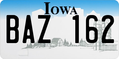 IA license plate BAZ162