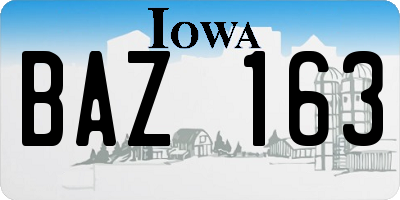 IA license plate BAZ163
