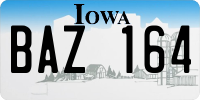 IA license plate BAZ164