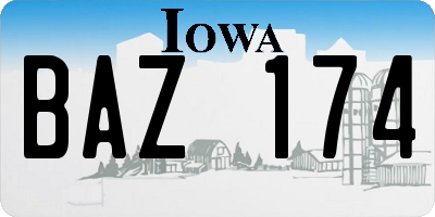 IA license plate BAZ174