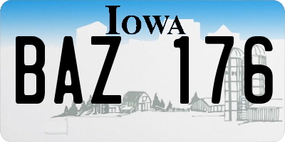 IA license plate BAZ176
