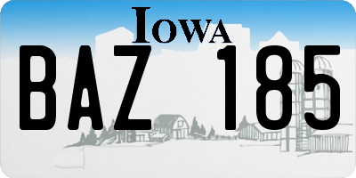 IA license plate BAZ185