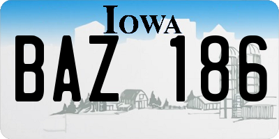 IA license plate BAZ186
