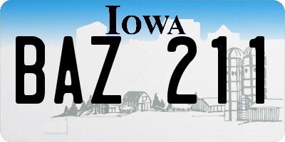 IA license plate BAZ211