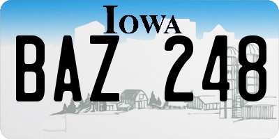 IA license plate BAZ248