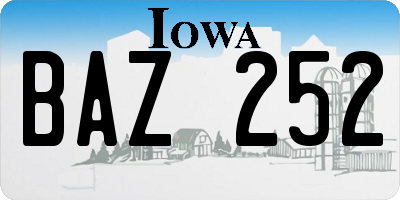 IA license plate BAZ252