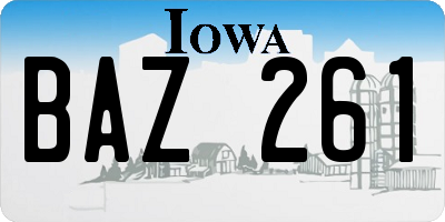 IA license plate BAZ261