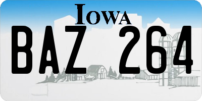 IA license plate BAZ264