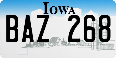 IA license plate BAZ268