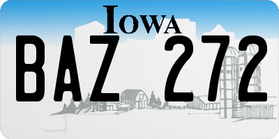 IA license plate BAZ272