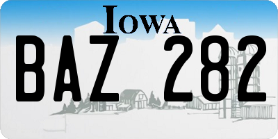 IA license plate BAZ282