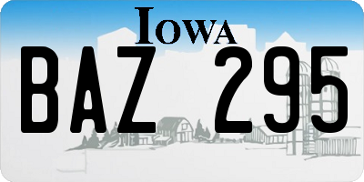 IA license plate BAZ295