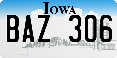 IA license plate BAZ306