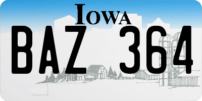 IA license plate BAZ364