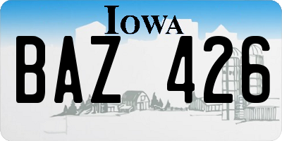 IA license plate BAZ426