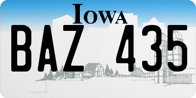 IA license plate BAZ435