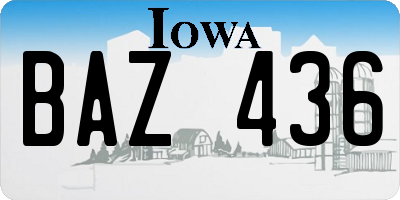 IA license plate BAZ436