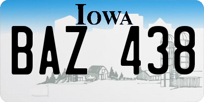 IA license plate BAZ438
