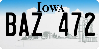IA license plate BAZ472