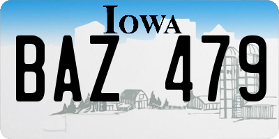 IA license plate BAZ479