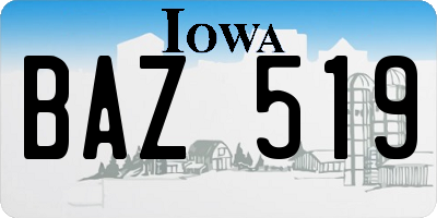 IA license plate BAZ519