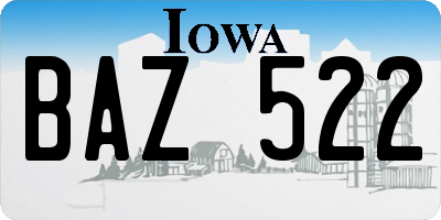 IA license plate BAZ522