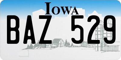 IA license plate BAZ529