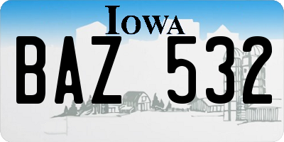 IA license plate BAZ532