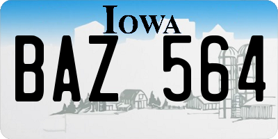 IA license plate BAZ564