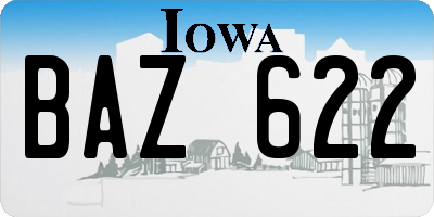 IA license plate BAZ622