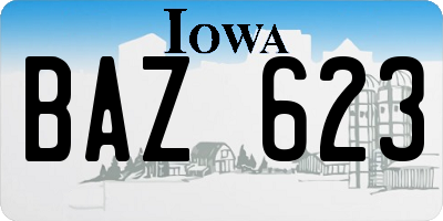 IA license plate BAZ623