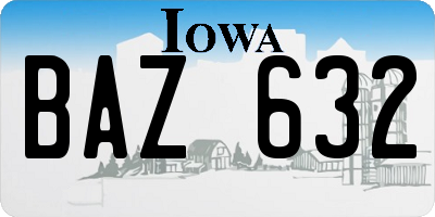 IA license plate BAZ632