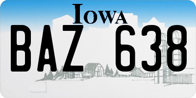 IA license plate BAZ638