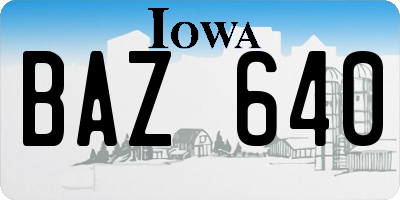 IA license plate BAZ640