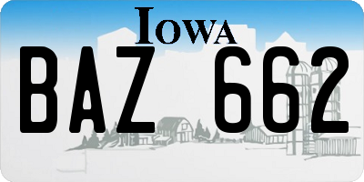 IA license plate BAZ662