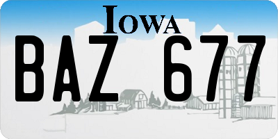 IA license plate BAZ677