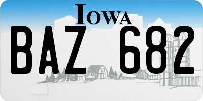 IA license plate BAZ682