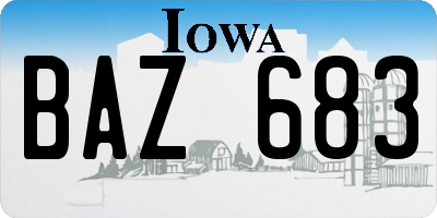 IA license plate BAZ683