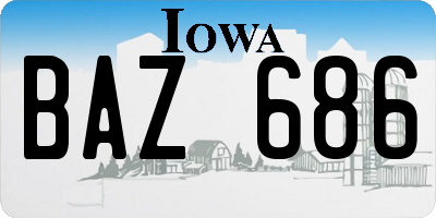 IA license plate BAZ686