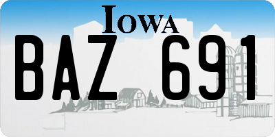 IA license plate BAZ691
