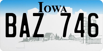 IA license plate BAZ746