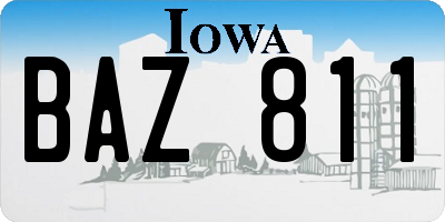 IA license plate BAZ811