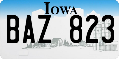 IA license plate BAZ823