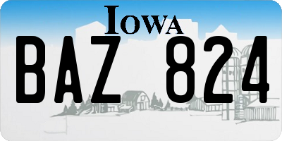 IA license plate BAZ824