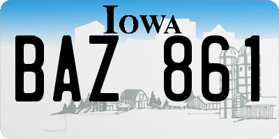 IA license plate BAZ861