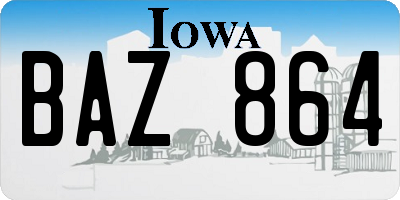 IA license plate BAZ864