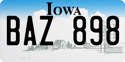 IA license plate BAZ898