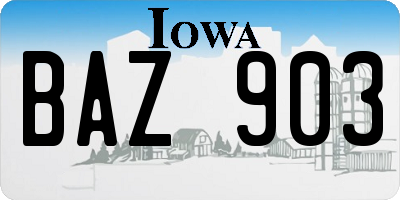 IA license plate BAZ903