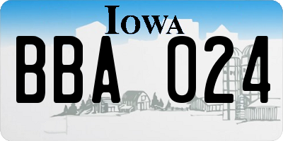 IA license plate BBA024