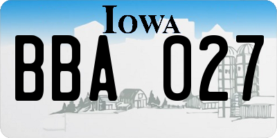 IA license plate BBA027